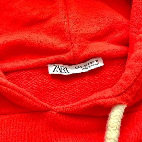 ZARA red cropped hoodie - Picture 3 of 3